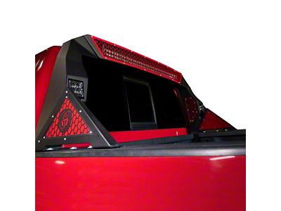 Road Armor iDentity Hyve Mesh Headache Rack with Bedrail Pods and Standard 40-Inch Center Light Pod; Raw Steel (11-25 F-250 Super Duty)