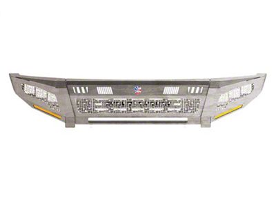 Road Armor iDentity iD Mesh Front Bumper with Smooth Center Section, WIDE End Pods, X3 Cube Light Pods and Accent Lights; Raw Steel (11-16 F-250 Super Duty)