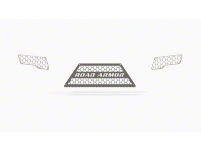 Road Armor iDentity Rear Bumper Hyve Mesh; Raw Steel (17-22 F-250 Super Duty)