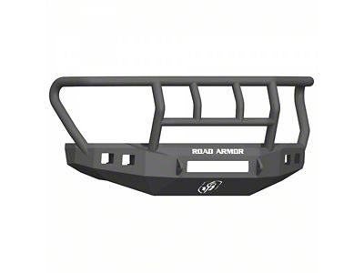 Road Armor Stealth Non-Winch Front Bumper with Titan II Guard; Standard Flare; Textured Black (17-22 F-250 Super Duty)