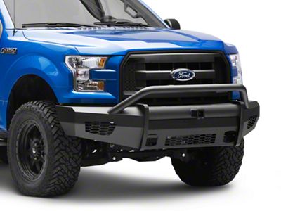 Road Armor Vaquero Series Front Bumper with Pre-Runner Guard and Receiver Hitch; Satin Black (15-17 F-150, Excluding Raptor)