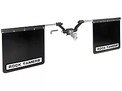 Rock Tamers 3-Inch Hub Mudflap System; Matte Black/Stainless Steel Trim Plates (Universal; Some Adaptation May Be Required)