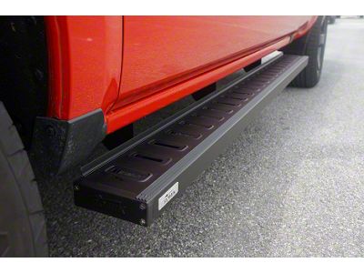 Romik ROF-T Running Boards; Black (99-18 Silverado 1500 Extended/Double Cab)