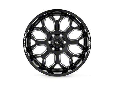 Rough Country 96 Series Gloss Black Milled 8-Lug Wheel; 20x10; -19mm Offset (01-06 Silverado 2500 HD)