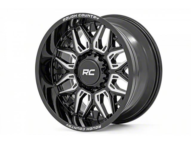 Rough Country 86 Series Gloss Black Milled 6-Lug Wheel; 22x10; -19mm Offset (04-08 F-150)