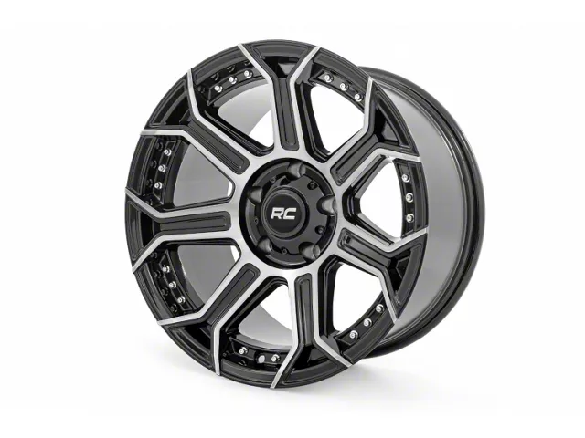 Rough Country 89 Series Black Machined Gun Metal 6-Lug Wheel; 17x9; -12mm Offset (04-08 F-150)