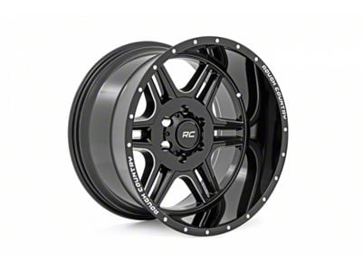 Rough Country 92 Series Gloss Black Machined 6-Lug Wheel; 20x12; -44mm Offset (07-13 Silverado 1500)