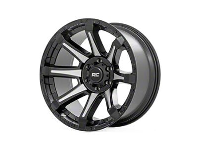 Rough Country 81 Series Semi Gloss Black with Machined Spokes 8-Lug Wheel; 20x9; 0mm Offset (11-14 Silverado 2500 HD)
