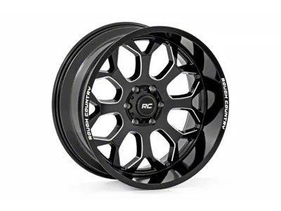 Rough Country 96 Series Gloss Black Milled 8-Lug Wheel; 20x10; -19mm Offset (11-14 Silverado 2500 HD)