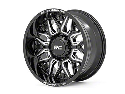 Rough Country 86 Series Gloss Black Milled 6-Lug Wheel; 20x10; -25mm Offset (14-18 Silverado 1500)