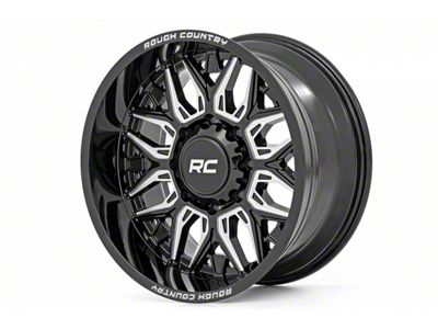Rough Country 86 Series Gloss Black Milled 6-Lug Wheel; 22x10; -19mm Offset (15-20 F-150)