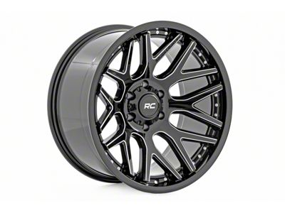 Rough Country 95 Series Gloss Black Machined 8-Lug Wheel; 20x10; -19mm Offset (15-19 Silverado 2500 HD)