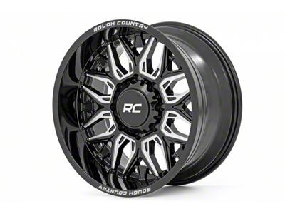 Rough Country 86 Series Gloss Black Milled 8-Lug Wheel; 20x10; -19mm Offset (15-19 Silverado 3500 HD SRW)