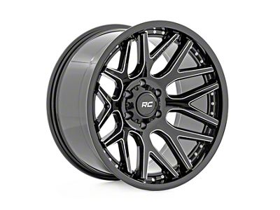 Rough Country 95 Series Gloss Black Machined 6-Lug Wheel; 22x10; -25mm Offset (15-20 Tahoe)