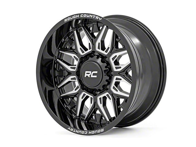 Rough Country 86 Series Gloss Black Milled 6-Lug Wheel; 20x10; -18mm Offset (15-20 Tahoe)