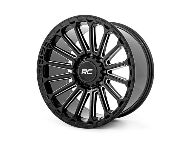 Rough Country 97 Series Gloss Black Milled 8-Lug Wheel; 20x10; -19mm Offset (17-22 F-250 Super Duty)