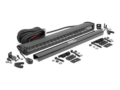 Rough Country 20-Inch Black Series Single Row LED Light Bar; Spot Beam (Universal; Some Adaptation May Be Required)