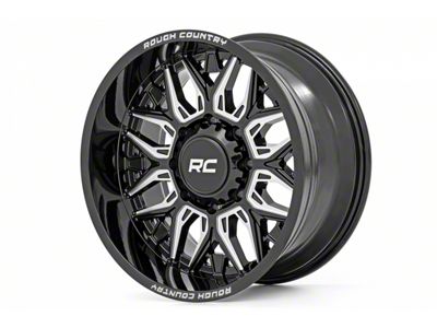 Rough Country 86 Series Gloss Black Milled 8-Lug Wheel; 20x10; -19mm Offset (23-25 F-250 Super Duty)