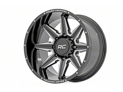 Rough Country 91 Series Gloss Black Milled 8-Lug Wheel; 20x12; -44mm Offset (23-24 F-250 Super Duty)