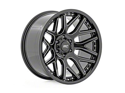 Rough Country 95 Series Gloss Black Machined 6-Lug Wheel; 20x10; -25mm Offset (24-25 Ranger)