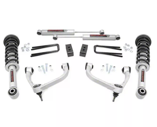 Rough Country 3-Inch Bolt-On Suspension Lift Kit with Premium N3 Shocks (09-13 4WD F-150 SuperCab, SuperCrew, Excluding Raptor)