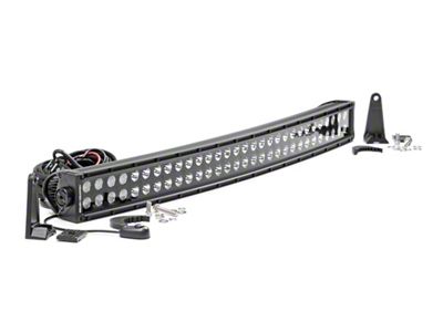 Rough Country 30-Inch Black Series Curved Dual Row LED Light Bar; Flood/Spot Combo Beam (Universal; Some Adaptation May Be Required)