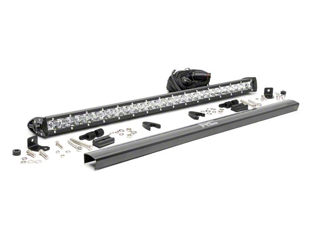 Rough Country 30-Inch Chrome Series Single Row LED Light Bar; Spot Beam (Universal; Some Adaptation May Be Required)