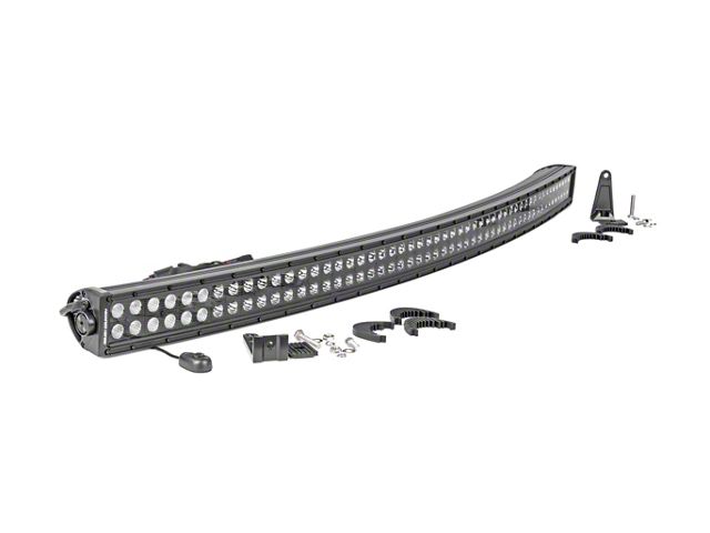 Rough Country 50-Inch Black Series Curved Dual Row LED Light Bar; Flood/Spot Combo Beam (Universal; Some Adaptation May Be Required)