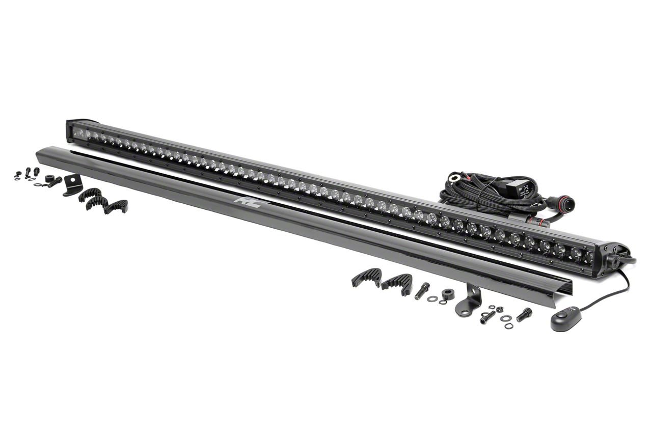 Rough Country 50-Inch Black Series Single Row LED Light Bar; Spot Beam (Universal; Some Adaptation May Be Required)