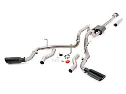 Rough Country Dual Exhaust System with Black Tips; Side/Rear Exit (11-14 5.0L F-150)