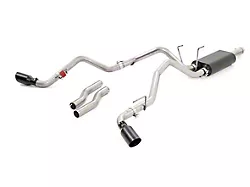 Rough Country Dual Exhaust System with Black Tips; Side/Rear Exit (09-18 5.7L RAM 1500)