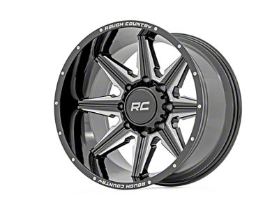 Rough Country 91 Series Gloss Black Milled 8-Lug Wheel; 20x12; -44mm Offset (99-07 F-350 Super Duty SRW)
