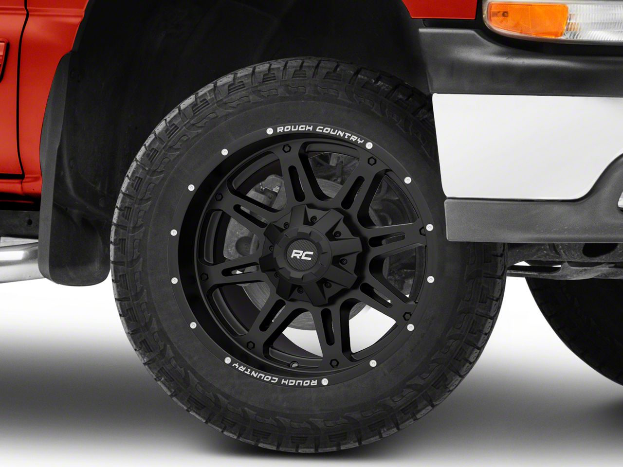 thumbnail image 2 of Morph 1/10 Stadium Truck Tires On Chrome Black Wheels - 0 Offset 12mm Hex (Pair) 2 of 10