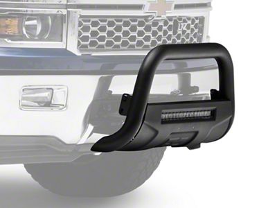 Rough Country Bull Bar with 20-Inch Black Series LED Light Bar; Black (07-18 Silverado 1500)