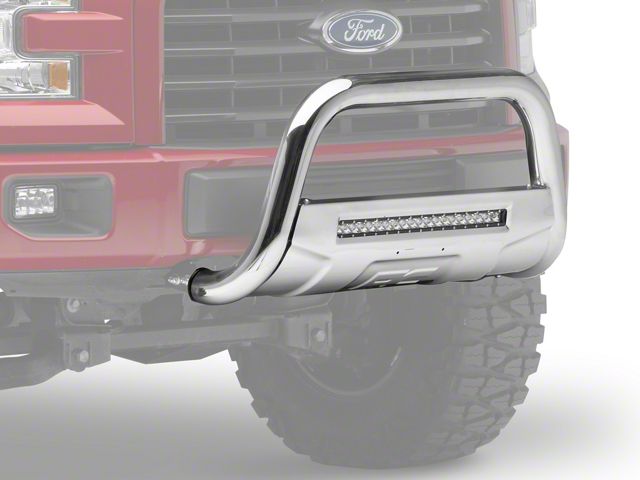 Rough Country Bull Bar with LED Light Bar; Stainless Steel (04-23 F-150, Excluding EcoBoost & Raptor)