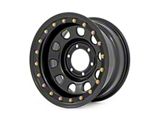 Rough Country Steel Simulated Bead Lock Gloss Black Wheel; 17x9; -12mm Offset (23-26 Canyon)