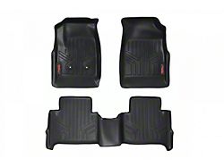 Rough Country Heavy Duty Front and Rear Floor Liners; Black (15-22 Colorado Crew Cab w/o Manual 4x4 Shifter & Vinyl Flooring)