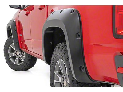 Rough Country Pocket Fender Flares; Flat Black (15-22 Colorado w/ 5-Foot Short Box, Excluding ZR2)