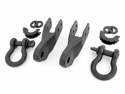 Rough Country Tow Hook to Shackle Conversion Kit with D-Ring Shackles and Rubber Isolators (15-22 Colorado)