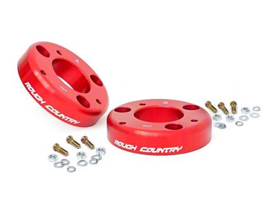 Rough Country 2-Inch Leveling Strut Extensions; Anodized Red (14-25 F-150, Excluding Raptor)