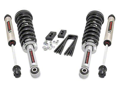 Rough Country 2-Inch Leveling Lift Kit with Lifted N3 Struts and V2 Monotube Shocks (14-20 4WD F-150, Excluding Raptor)