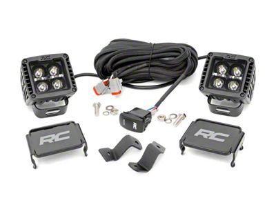 Rough Country Black Series Amber DRL LED Ditch Light Kit; Spot Beam (15-25 F-150)