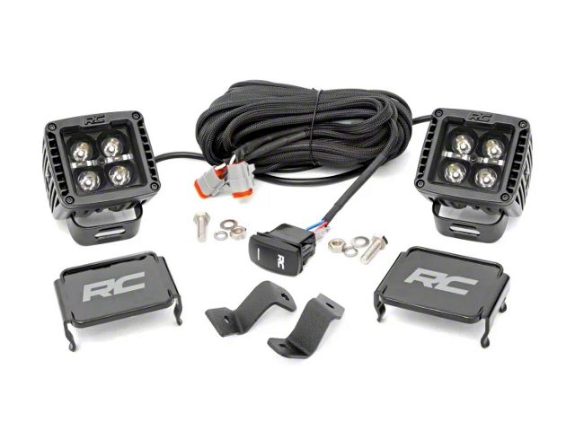 Rough Country Black Series Amber DRL LED Ditch Light Kit; Spot Beam (15-24 F-150)