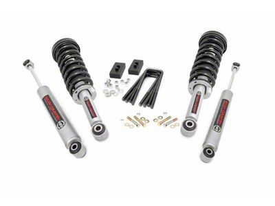 Rough Country 2-Inch Front Leveling Kit with Lifted N3 Struts and Premium N3 Shocks (21-25 4WD F-150 w/o CCD System, Excluding Raptor)