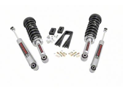 Rough Country 2-Inch Front Leveling Kit with Lifted N3 Struts and Premium N3 Shocks (21-23 4WD F-150 w/o CCD System, Excluding Raptor)