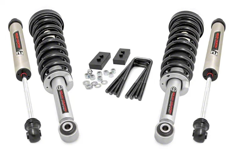 Rough Country 2-Inch Front Leveling Kit with Lifted N3 Struts and V2 Monotube Shocks (21-24 4WD F-150 w/o CCD System, Excluding Raptor)
