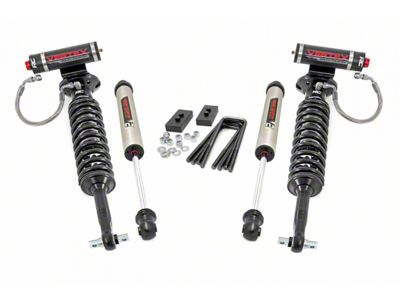 Rough Country 2-Inch Front Leveling Lift Kit with Vertex Adjustable Coil-Overs and V2 Monotube Shocks (21-25 4WD F-150 w/o CCD System, Excluding Raptor)