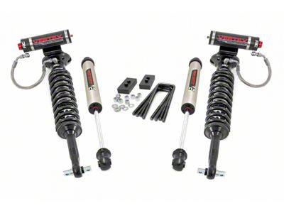 Rough Country 2-Inch Leveling Lift Kit with Vertex Adjustable Coil-Overs and V2 Monotube Shocks (14-20 4WD F-150, Excluding Raptor)