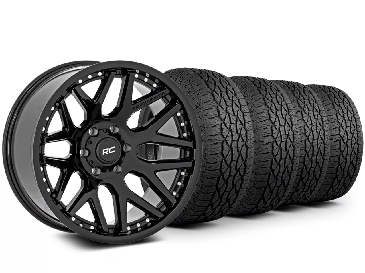 20×10 Rough Country 95 Series & 33in Atturo All-Terrain Trail Blade ATS Tire Package (15-20 F-150)