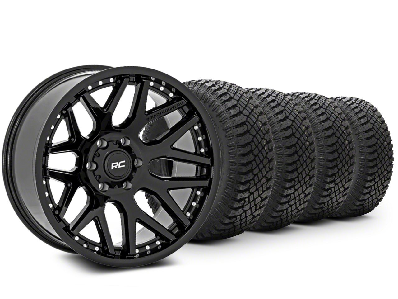 20×10 Rough Country 95 Series & 33in Atturo All-Terrain Trail Blade X/T Tire Package (15-20 F-150)